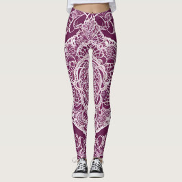 Lila mandela AI-konst Leggings