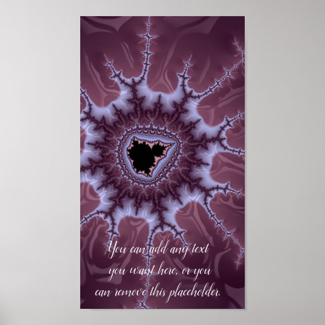 Lila Mandelbrot Fractal Stänk Lägg till en offert Poster (Framsidan)