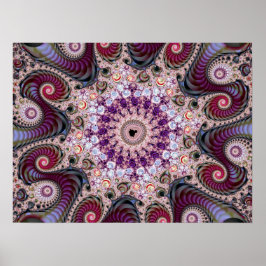 Lila Mandelbrotfraktal Poster