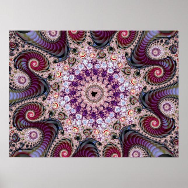 Lila Mandelbrotfraktal Poster (Framsidan)