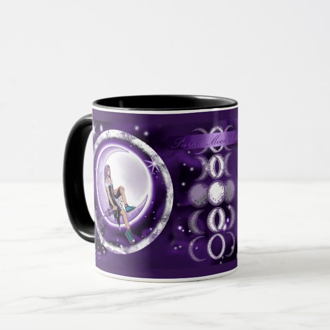 Lila Måne Barnkaffe Mugg (Framsida vänster)