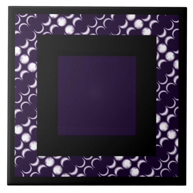 Lila Måne Barnkeramik Tile Kakelplatta (Framsidan)