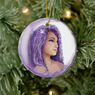 Lila Måne Child Ceramic Ornament