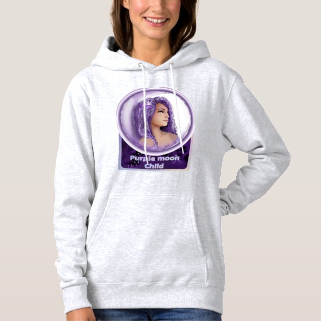 Lila Måne Child Hoodie T Shirt (Framsida)