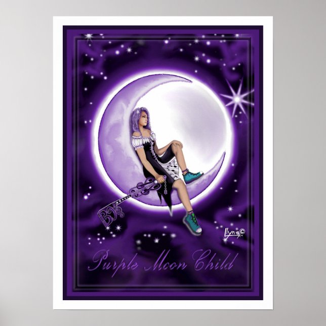 Lila Måne Child Poster (Framsidan)