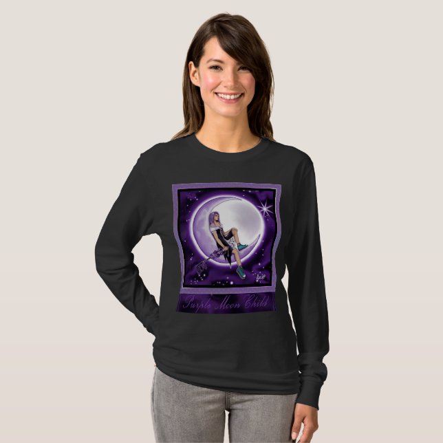 Lila Måne Child T-Shirt (Hel framsida)
