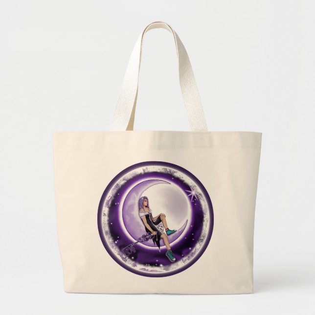 Lila Måne Child Tote Bag Jumbo Tygkasse (Framsidan)