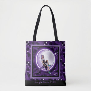 Lila Måne Child Tote Bag Tygkasse
