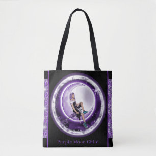 Lila Måne Child Tote Bag Tygkasse