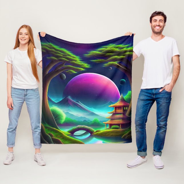 Lila måne fleecefilt (På plats)