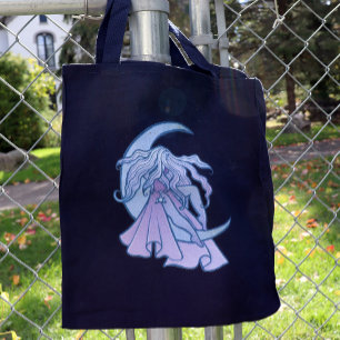 Lila Måne Goddess Wiccan Triple Måne Symbol Art Tygkasse