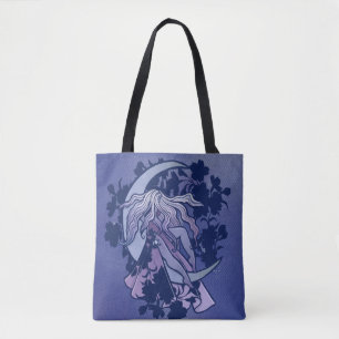 Lila Måne Goddess Wiccan Triple Måne Symbol Art Tygkasse