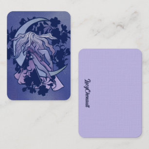 Lila Måne Goddess Wiccan Triple Måne Symbol Art Visitkort