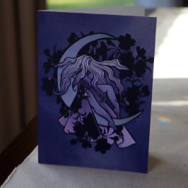 Lila Måne Goddess Wiccan Triple Måne Symbol Kort