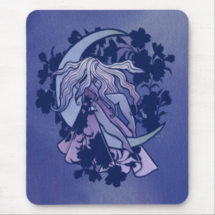 Lila Måne Goddess Wiccan Triple Måne Symbol Musmatta