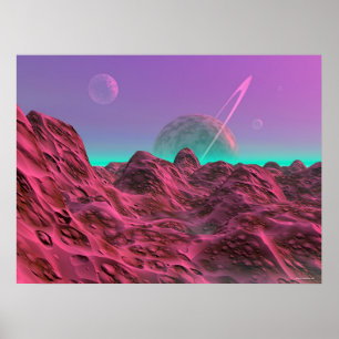 Lila Måne Poster