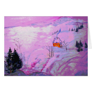 lila månlight snö hälsningskort