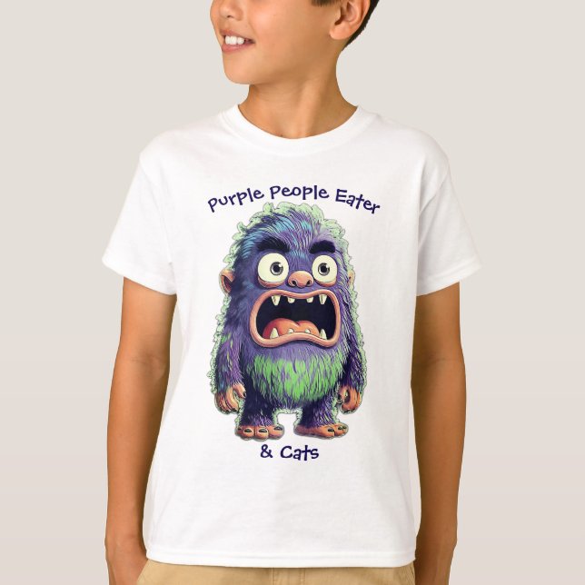LILA MÄNNISKA ÄTARE & KATTER T SHIRT (Framsida)