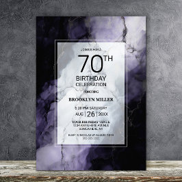 Lila Marble 70:e Födelsedagsfesten Inbjudningar