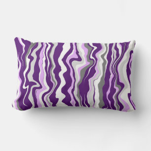 Lila Marble Fluid Art Rand Lumbarkudde