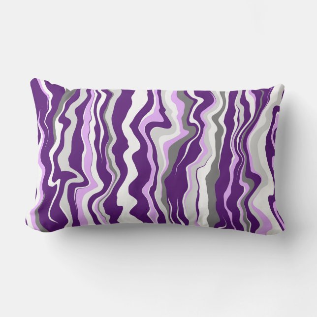 Lila Marble Fluid Art Rand Lumbarkudde (Framsida)