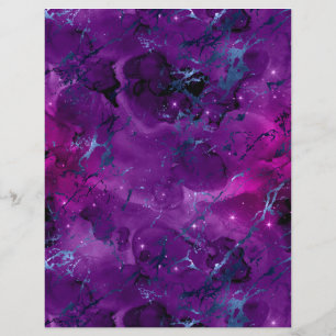 Lila Marble Galaxy Scrapbook Papprare Lakan