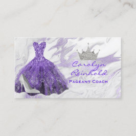 Lila Marble Glitter Dress Skönhetstävling Coach Visitkort