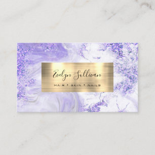 Lila Marble Gold Foil Affärskort Visitkort