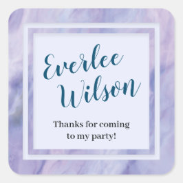 Lila Marble Gräns Fyrkantigt Klistermärke