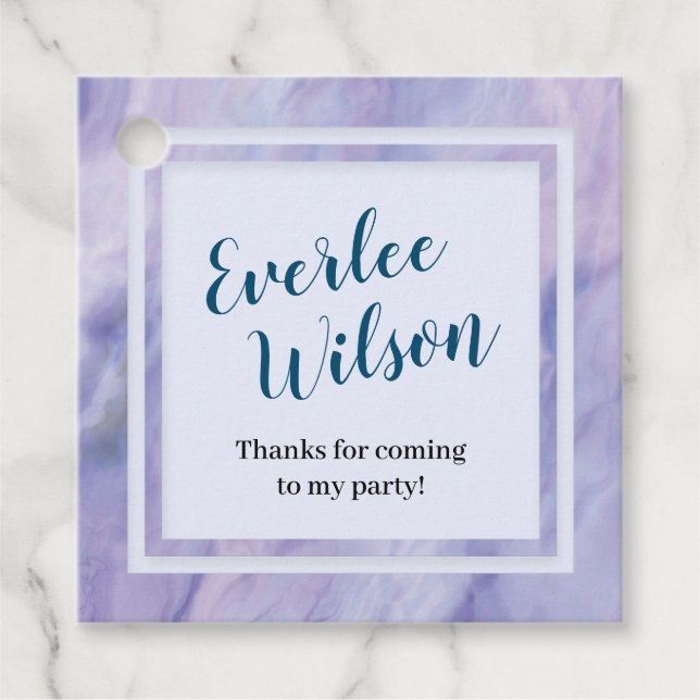 Lila Marble Gräns Gåvor Etiketter (Framsida)