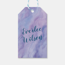 Lila Marble Gräns Presentetikett