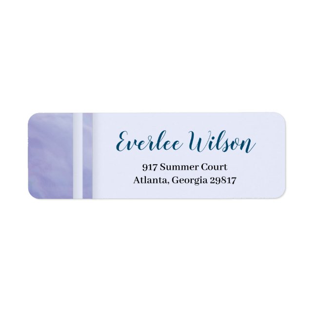 Lila Marble Gräns Returadress Etikett (Framsidan)
