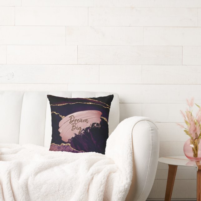 Lila Marble Guld Agate Inspiring Dream Big Kudde (Soffa)