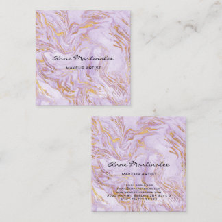 Lila Marble Makeup Artist Abstrakt Fyrkantigt Visitkort
