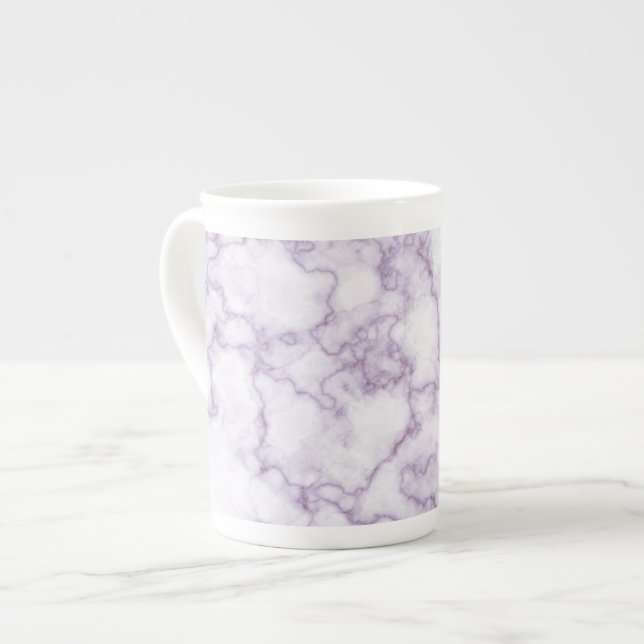 Lila Marble Mönster Benporslin Mugg (Framsida vänster)