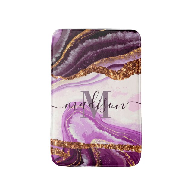 Lila Marble och Glitter Badrumsmatta (Framsidan (Vertikal))