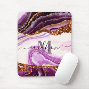 Lila Marble och Glitter Musmatta