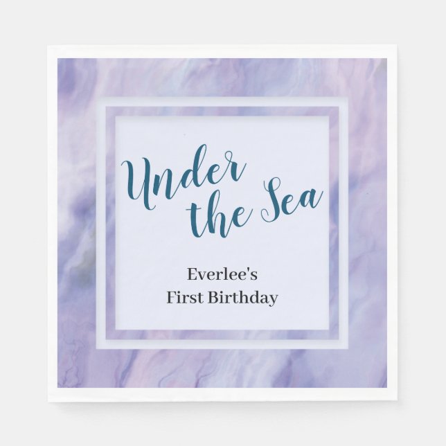 Lila Marble under Sea Pappersservett (Framsidan)