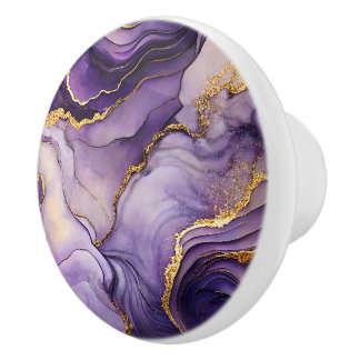 Lila Marcular Ceramic Knob Knopp