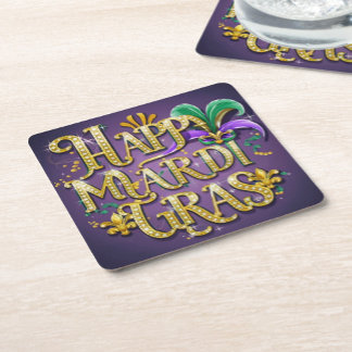 Lila Mardi Gras ’Lycklig Mardi Gras’ Pappersservett