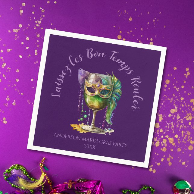 Lila Mardi Gras-mask  Pappersservett (Skapare uppladdad)