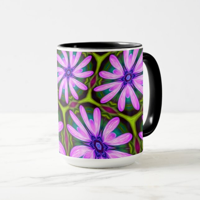 Lila Marguerite Mönster Mugg (Framsida höger)