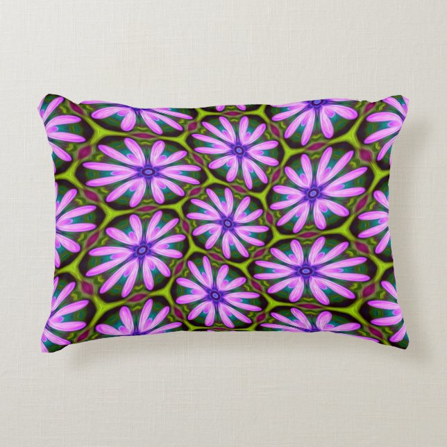 Lila Marguerite Mönster Prydnadskudde (Framsidan)