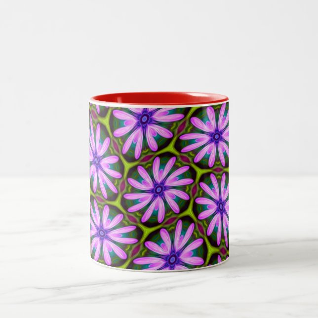 Lila Marguerite Mönster Två-Tonad Mugg (Center)