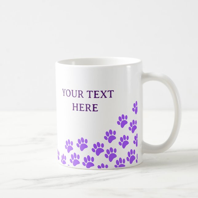 Lila marij Tass avtryck med Anpassningsbar text Kaffemugg (Höger)