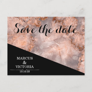 Lila marmor bröllop save the date meddelande vykort