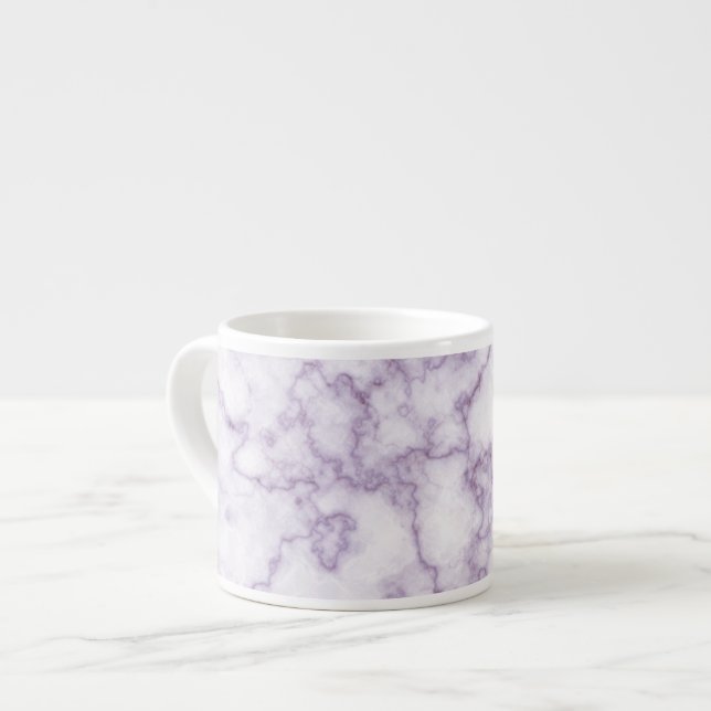 Lila marmor mönster espressomugg (Framsida vänster)