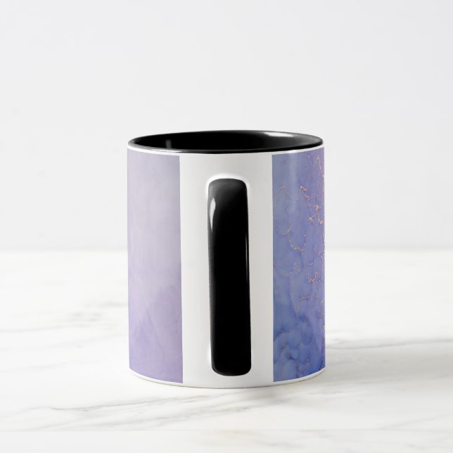 Lila marmorkaffe mugg (Handtag)