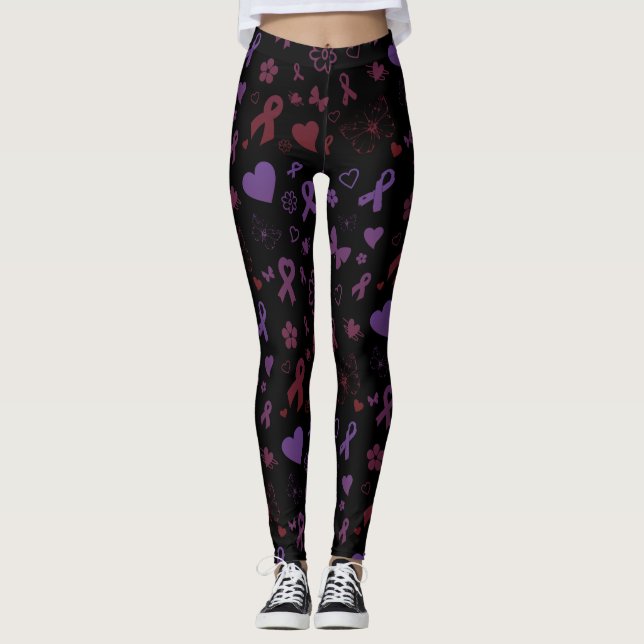 Lila/Maron Multi...Araknoidit Leggings (Framsida)