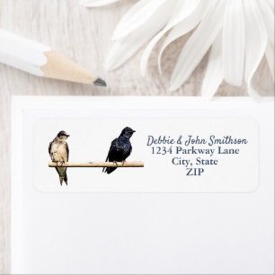 Lila Martin Birds Nature Returadress Birding Etikett